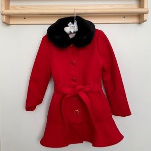 Cat & Jack Girls Red Peacoat